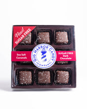 Load image into Gallery viewer, SUGAR FREE DARK CHOCOLATE SEA SALT CARAMELS, 9pc