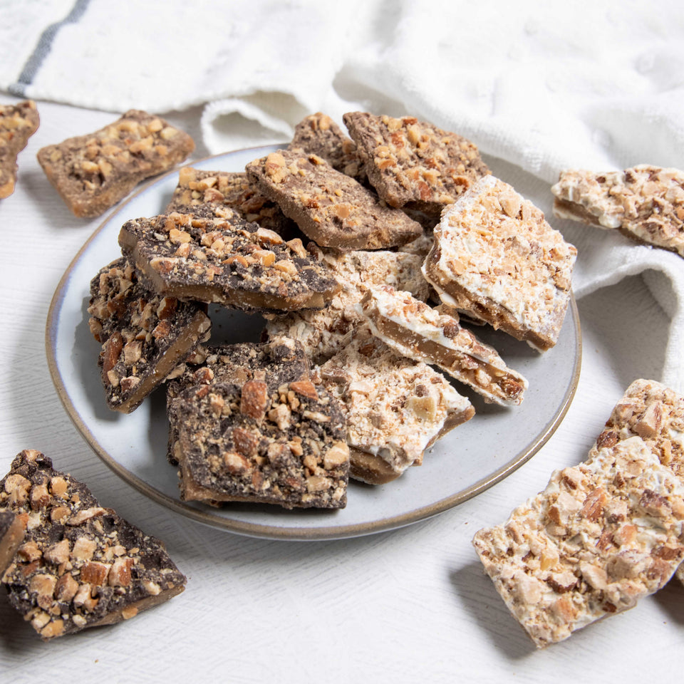 A plate of english toffee